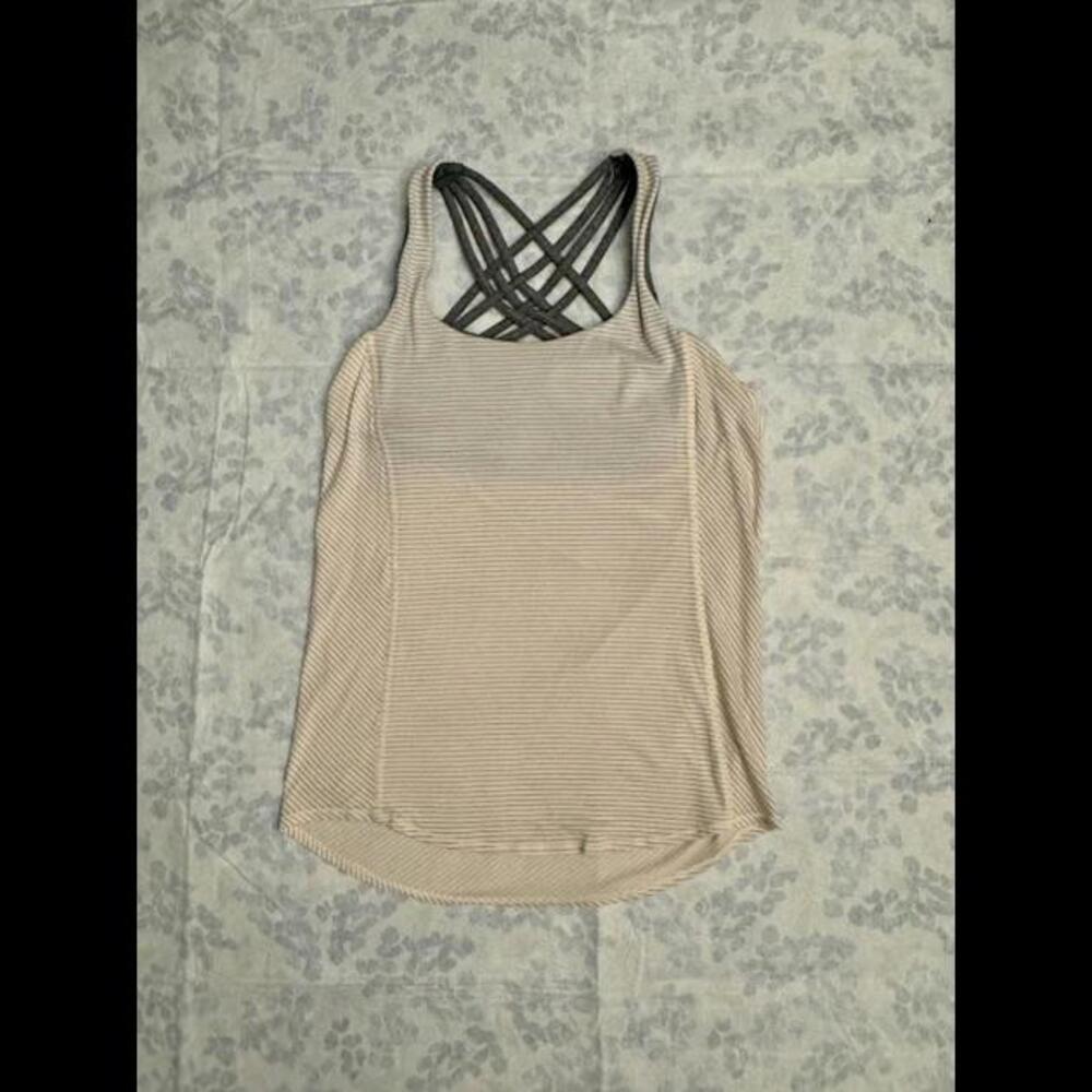 Lululemon Wild Tank | pink and gray stripes